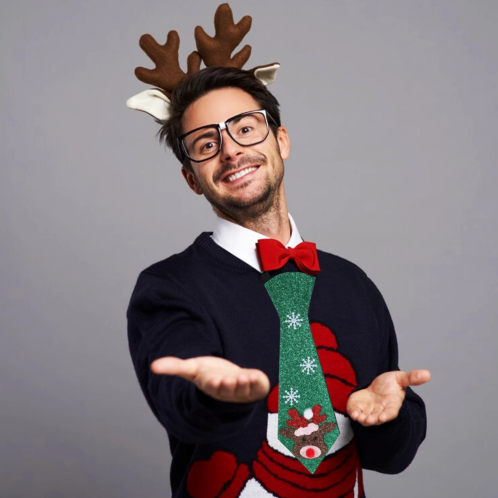 

3pcs Christmas Ties Decor Holiday Printed Necktie Festive Party Supplies Xmas Party Tie Christmas Decor Funny Ties For Men