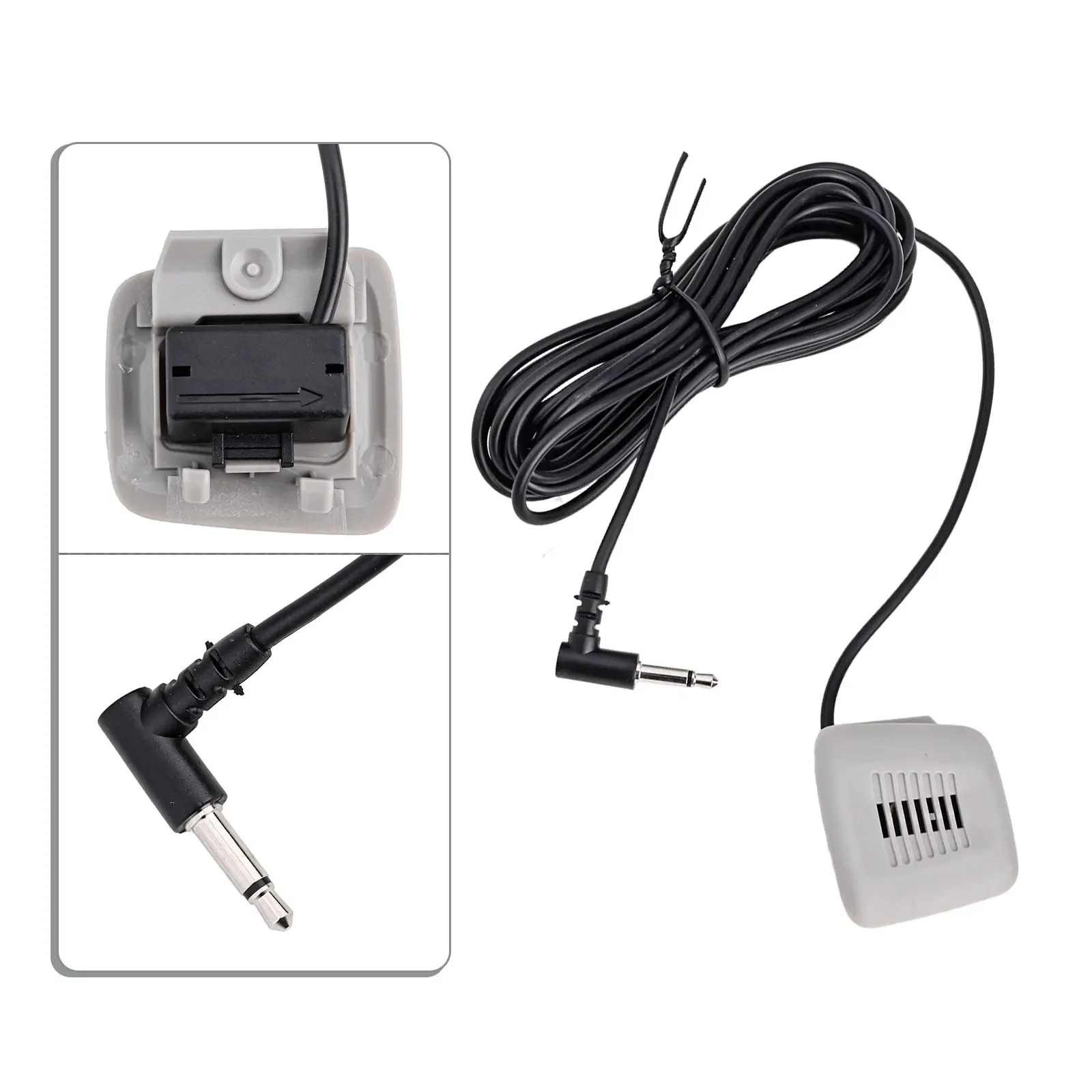 3.5mm /Car Audio Microphone Stereo Wired External Mic For BMW Ceiling Roof Panel Reading Light Installation /Black /ABS