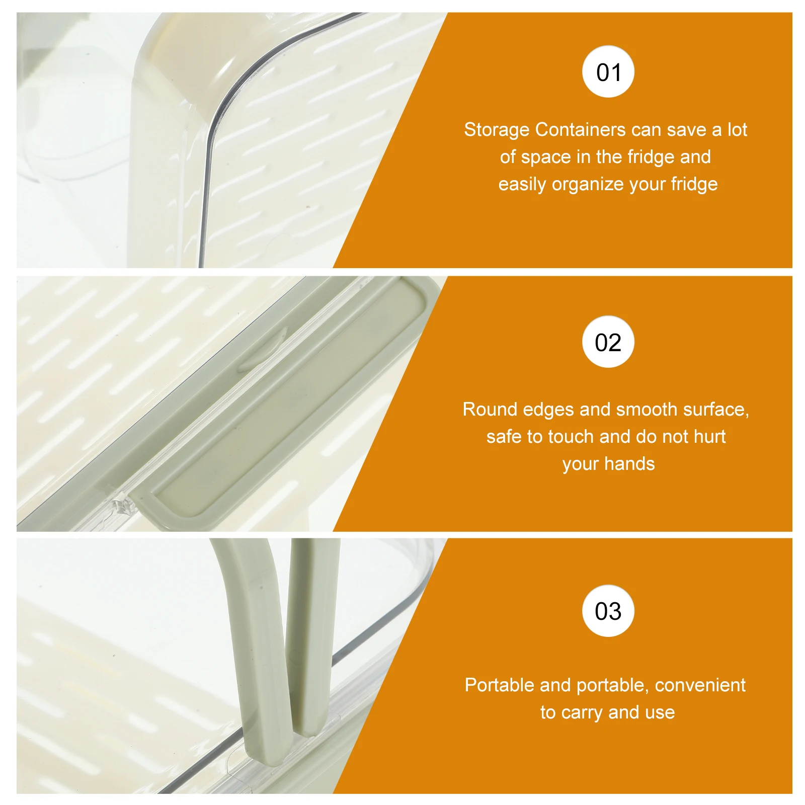 

Fruit Containers For Fridge Keep Fresh Organizer Bins Refrigerator Storage Vegetable Container Draining Plate Round Edge Food