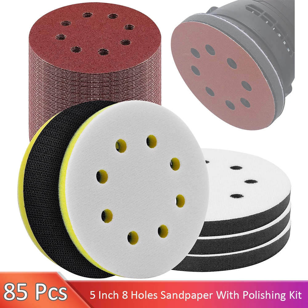 85 Pcs Orbital Sander Interface Pads Hook and Loop - Upgraded Foam Sanding Pads for Flexibility & Balancing