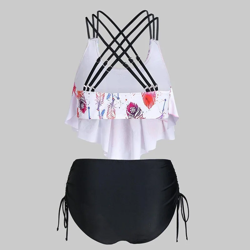 New High-Waisted Fashion Sexy Ruffle Swimsuit for Women Hot Selling Bikini Two-Piece Swimsuit