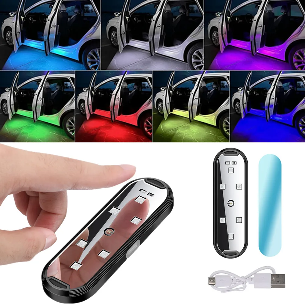 

Car Door LED Welcome Light Magnetic induction door lights Auto Open Door lighting lights 6 LED 7 Color Car Interior Atmosphere