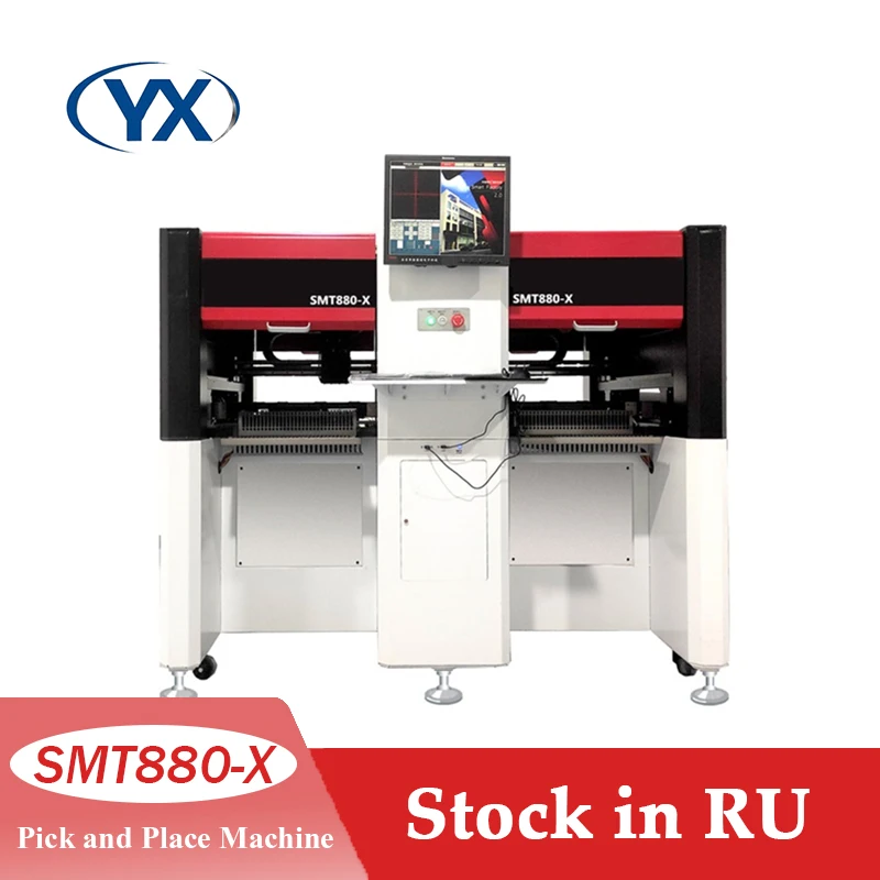 สต็อกในรัสเซีย SMT880-X เครื่องทําหลอดไฟ LED Chip Mounter SMT เครื่องเลือกและวาง