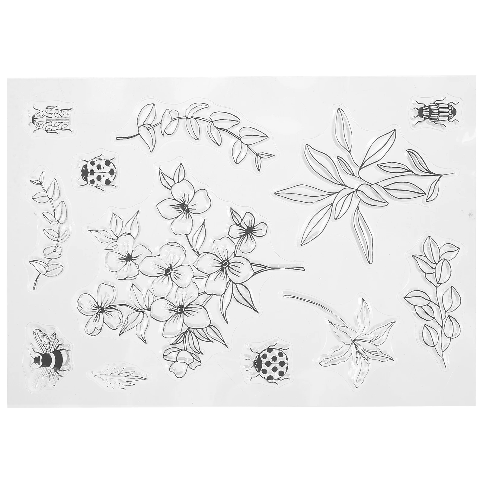 

Flower Design Clear Silicone Stamp Reusable Soft Stamps For Scrapbooking Cards Notebooks Gift Tags Decoration Household