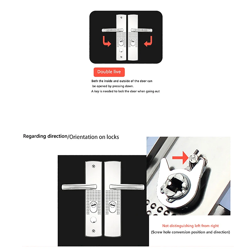 Universele veiligheidsdeurgreep Aluminium deurklink Verdikt paneelhandvat Deurslotfittingen Huishoudelijke hardware