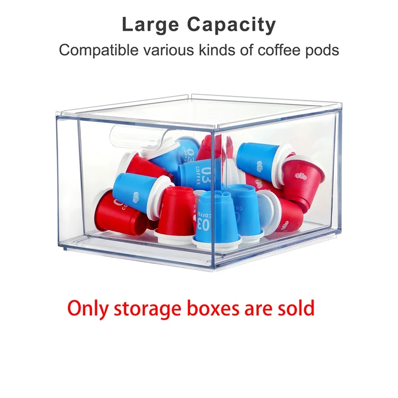 

L56A-2PCS K Органайзер для чашек Контейнер для хранения капсул для кофе Штабелируемые ящики для сливок, органайзер для кофе-бара