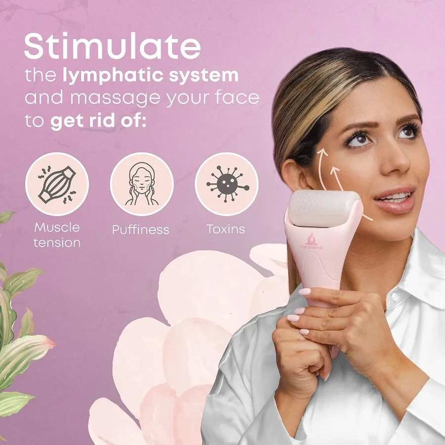 Derma rolo de gelo 2 em 1 para barba cabelo pele rosto 540 titânio.25mm auto cuidados presentes ferramentas de cuidados com a pele facial