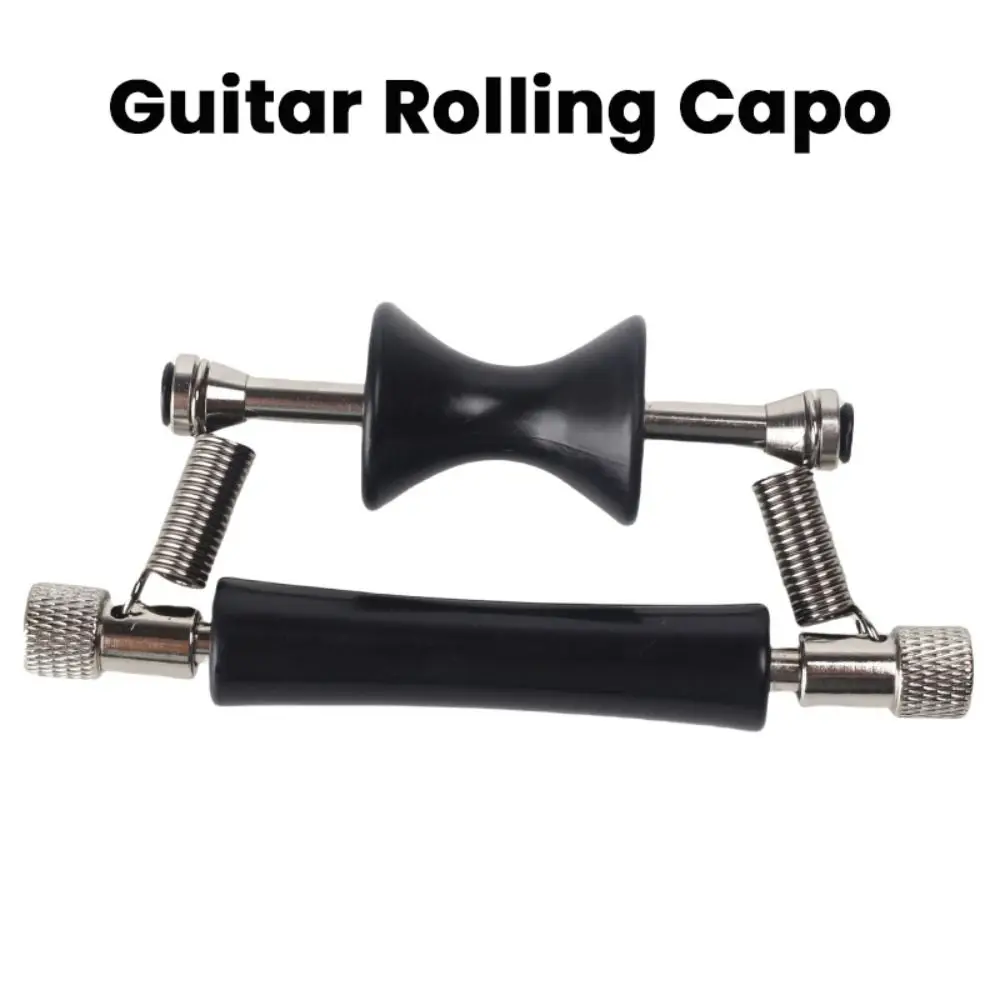 Metal Guitar Capo Black Universal Sliding Moving Capo Folk Acoustic Guitar Parts Rolling Guitar Capo for Acoustic Classic