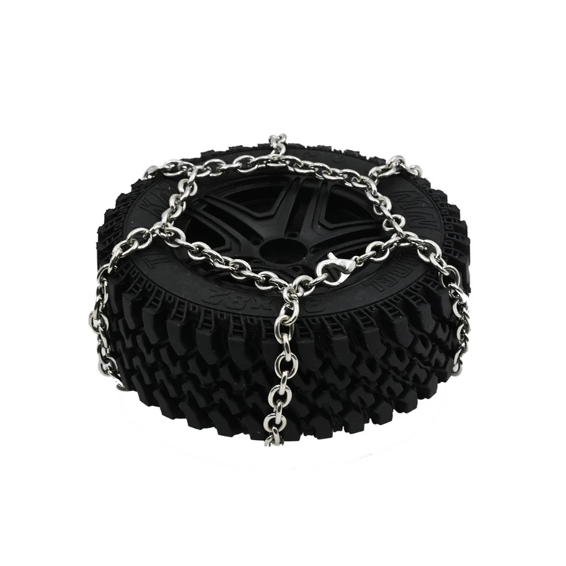 BEDW-For MN86S MN86KS MN86 MN86K MN G500 4Pcs Metal Wheel Tires With Snow Chain Tyre Sponge 1/12 RC Car Upgrade Parts,Black