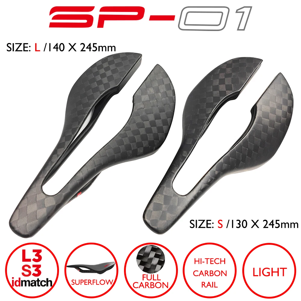 

SP-01 BOOSTTekno Superflow bicycle saddle, curved semi-open style full carbon front saddle, classic style, bicycle seat cushion