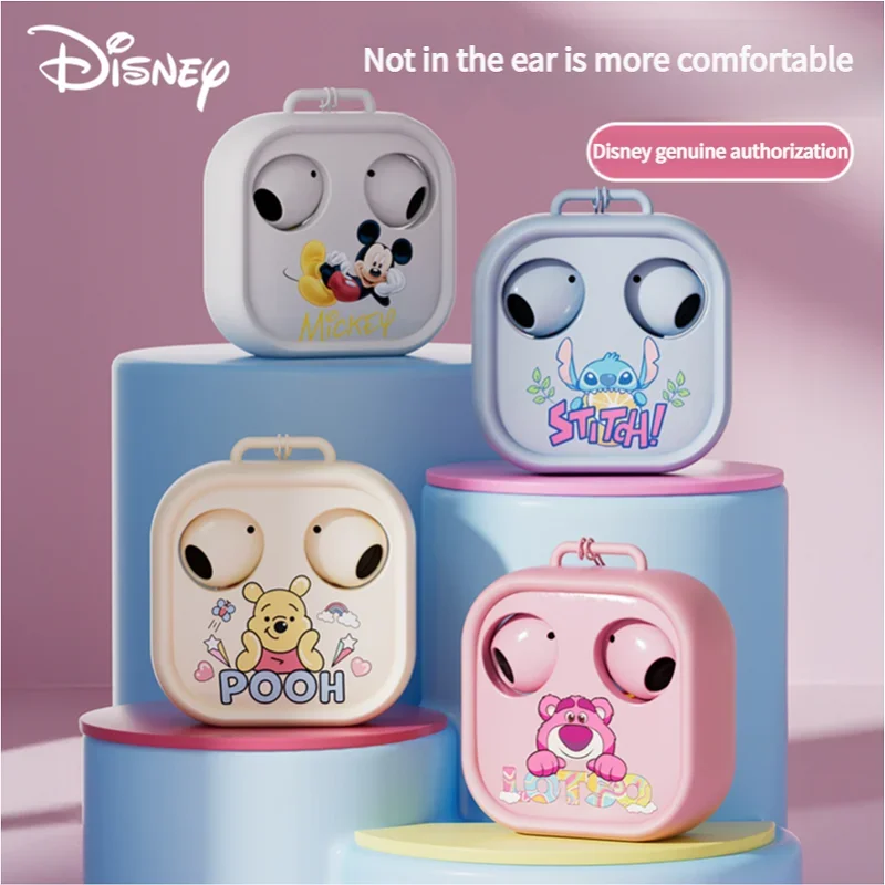 Disney Stitch Semi in-ear Noise Canceling Earbuds Wireless Bluetooth 5.4 Cartoon USB-C Earphones with Silicone Protective Cover