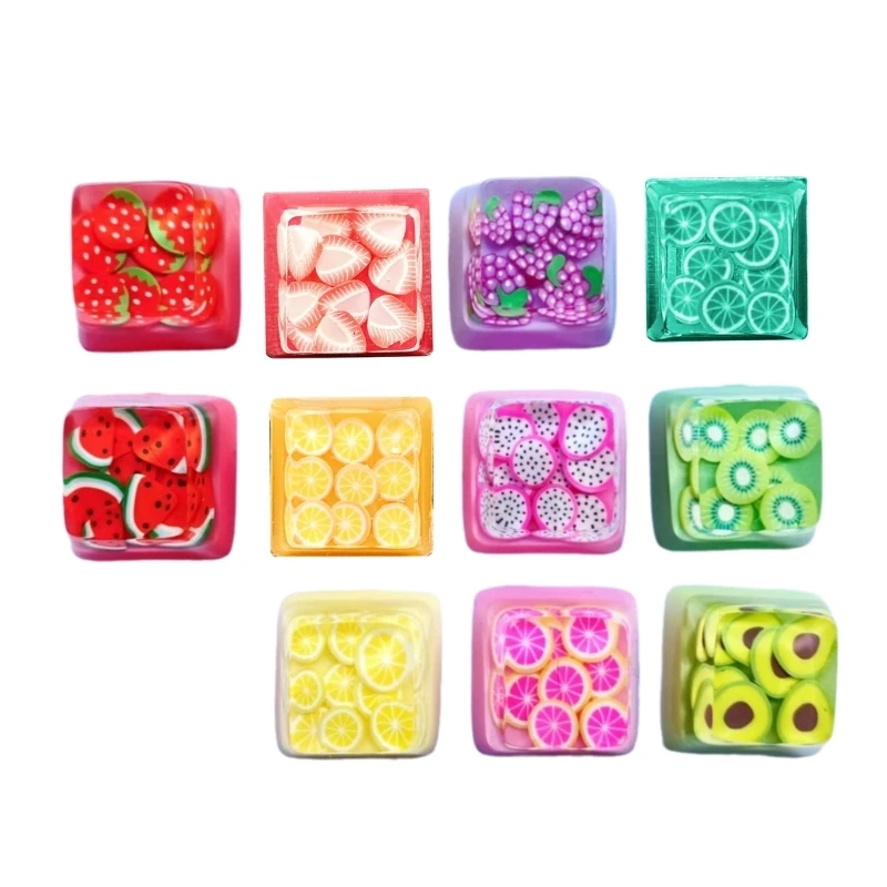 D7YC OEM Keycap Mechanical Keyboards Keycap Resin Backlights Fruit Keycaps 1PC