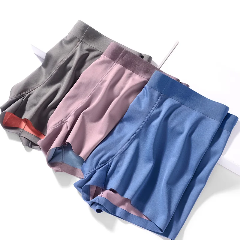 100S Men's Panties Boxer Shorts Double-sided Modal Mid-waist Seamless Mulberry Silk Crotch Antibacterial Underwear Underpants