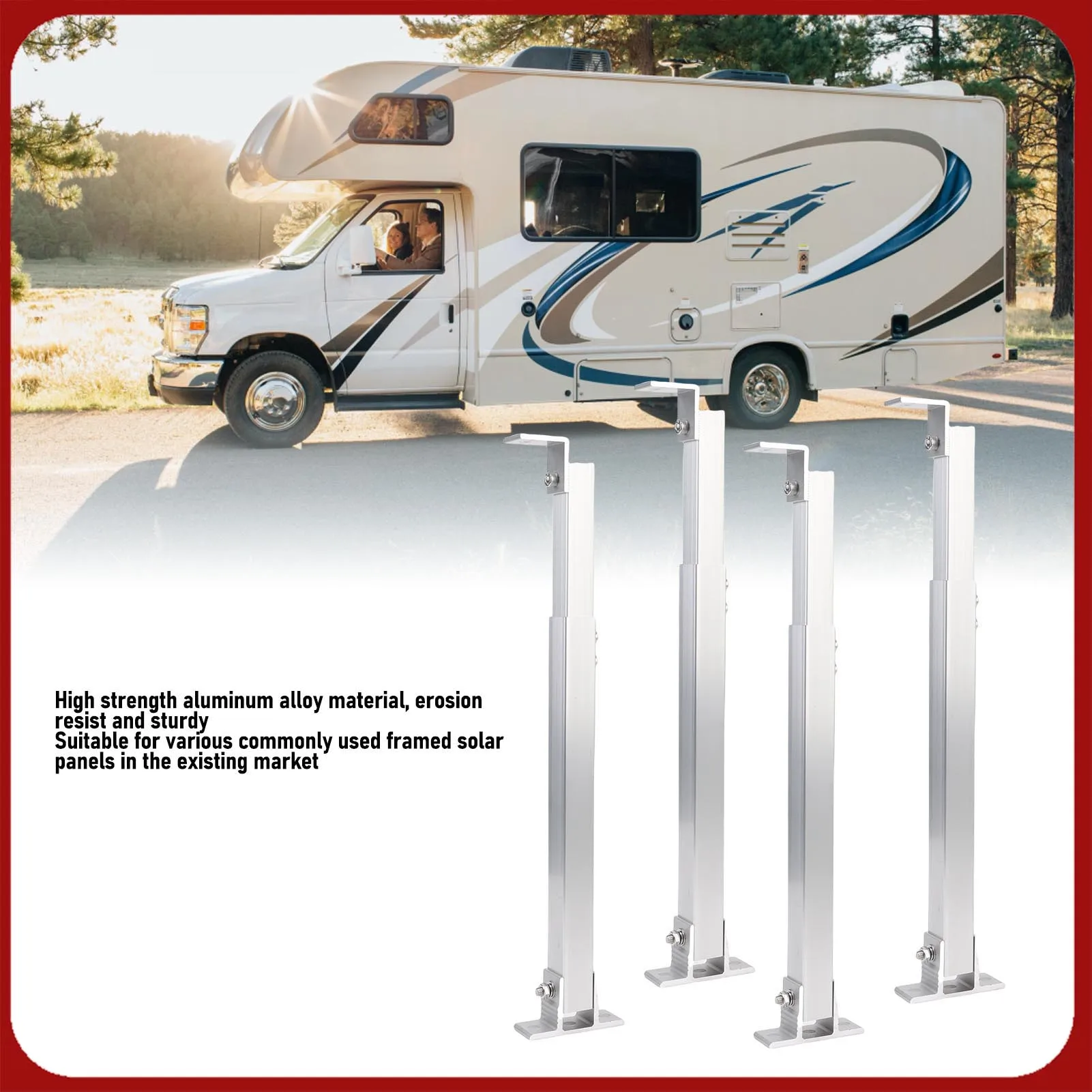 

2 Set Solar Panel Tilt Mount Bracket Aluminum Alloy 15 to 30° Adjustable Solar Panel Mounting Bracket for RVs Yachts Rooftops