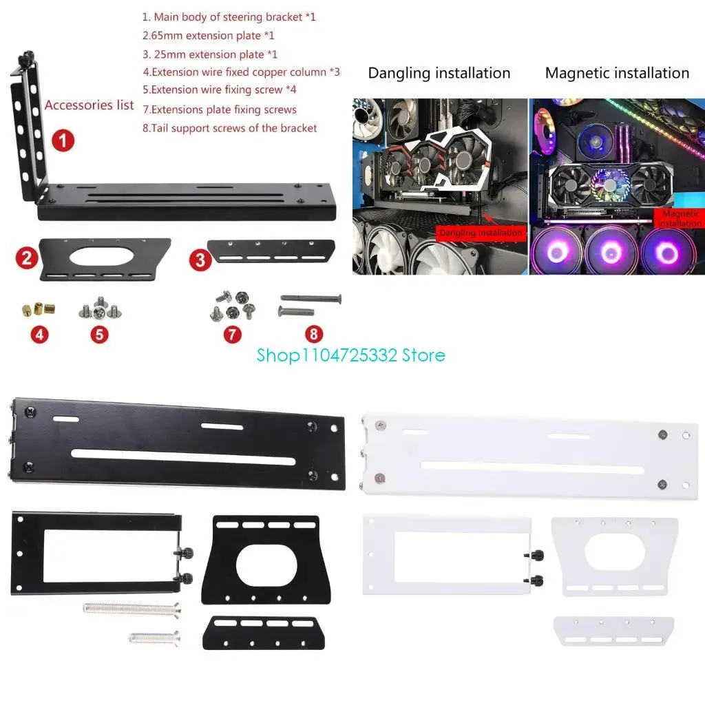 

P5EA GPU Extension Holder PCIe3.0 Vertical VGA Card Bracket Graphics stand 3 holes