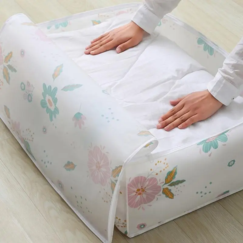

M17D Sturdy Zippered PEVA Storage Bag for Seasonal Clothing Bedding Travel Gear Organizing