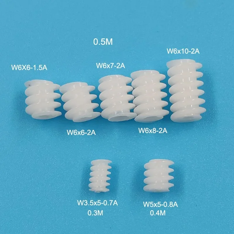 Mini Bottle Worm Gear Mixed 7 Different Wormwheel W3.5x5-0.7A 0.3M W5x5-0.8A 0.4M W6x6-1.5A 0.5M DIY Toy Aircraft Car Pinions