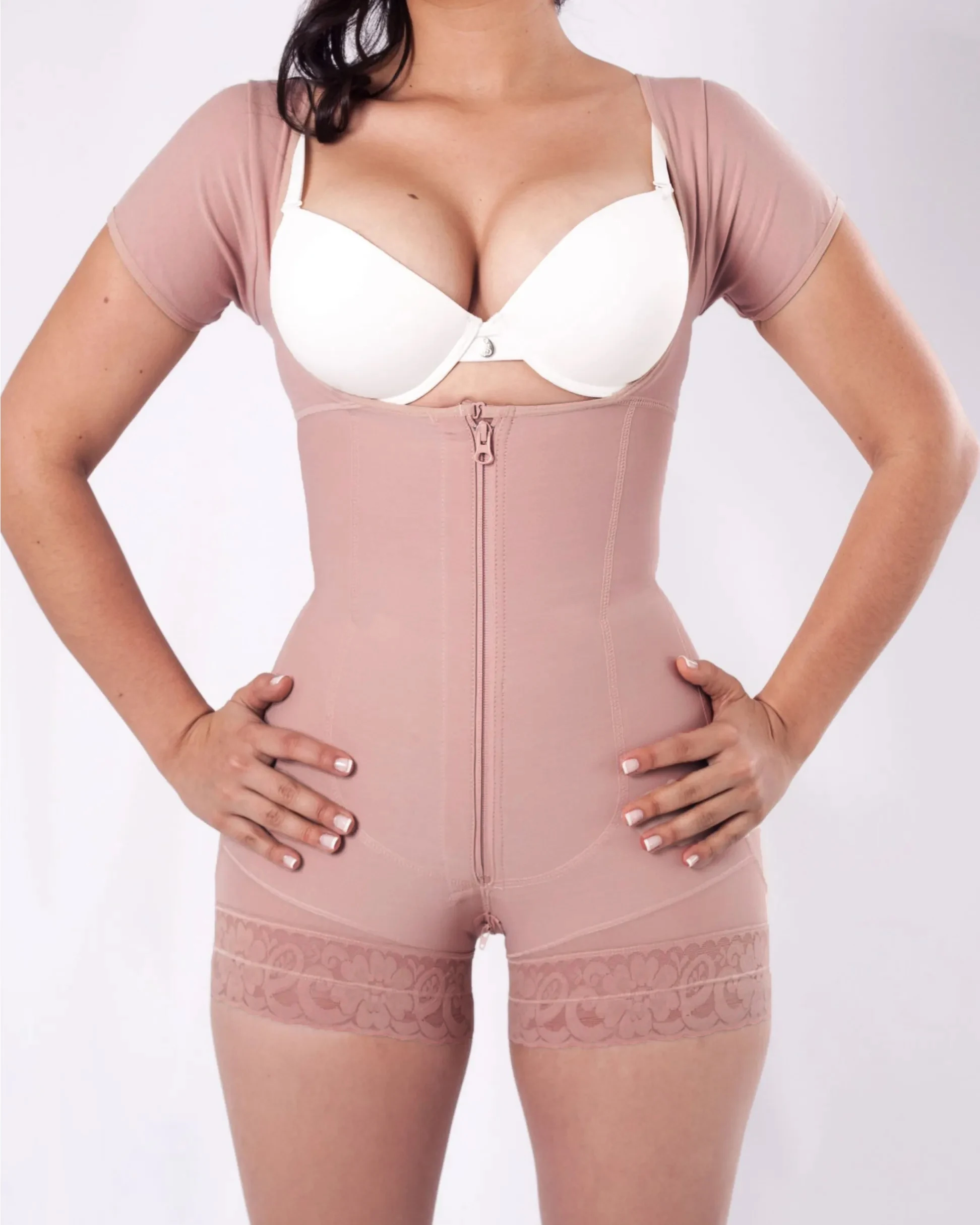 Fajas Colombiana para mujer, ropa moldeadora de realce de glúteos con cremallera, soporte de cuerpo completo, compresión de brazo, Control de barriga, Original