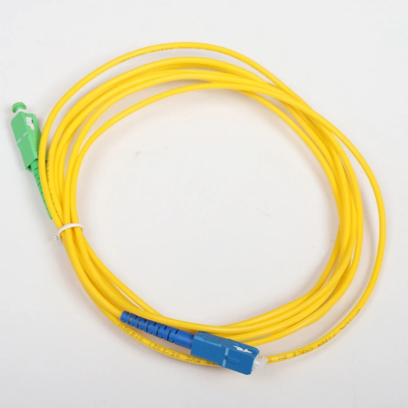 10 PCS Fiber Optic Patch Cord SC/APC-SC/UPC, 2 Meter Length Single Mode Simplex Diameter PVC Optical Jumper