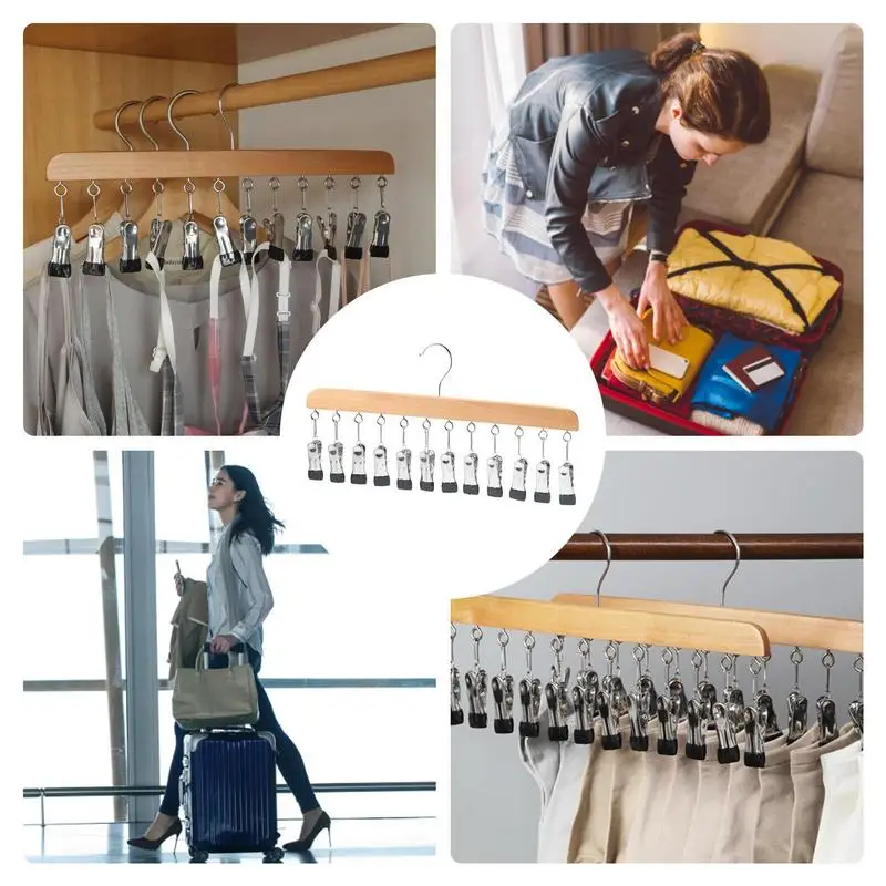 Cap Organizer Hanger Multi Functional Space Saving 12 Storage Clips Hanging Rack Clothes Organizer For Closet Bedroom Accessory