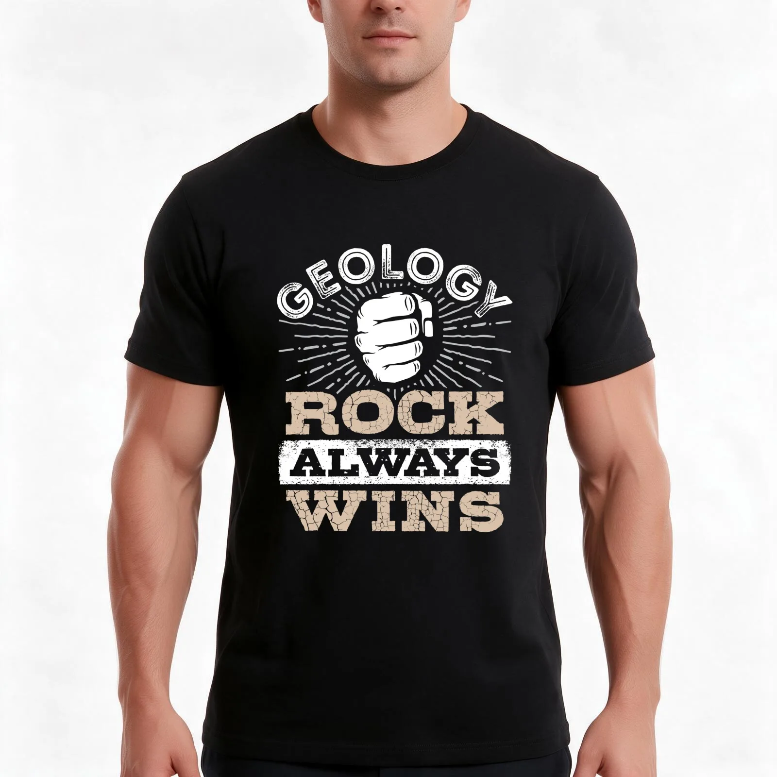 Geology Rock Always Wins Funny Geologist T-Shirt Summer Casual Cotton Tee Oversized Streetwear Tops Vintage Graphic Print