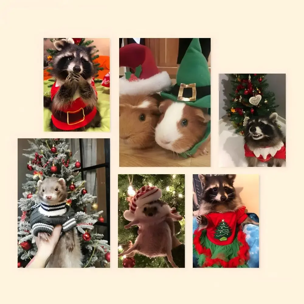 Art C-Christmas A-animals Poster Waterproof HD Wall Art Decal Self-Adhesive Aesthetic Decor For Home Living