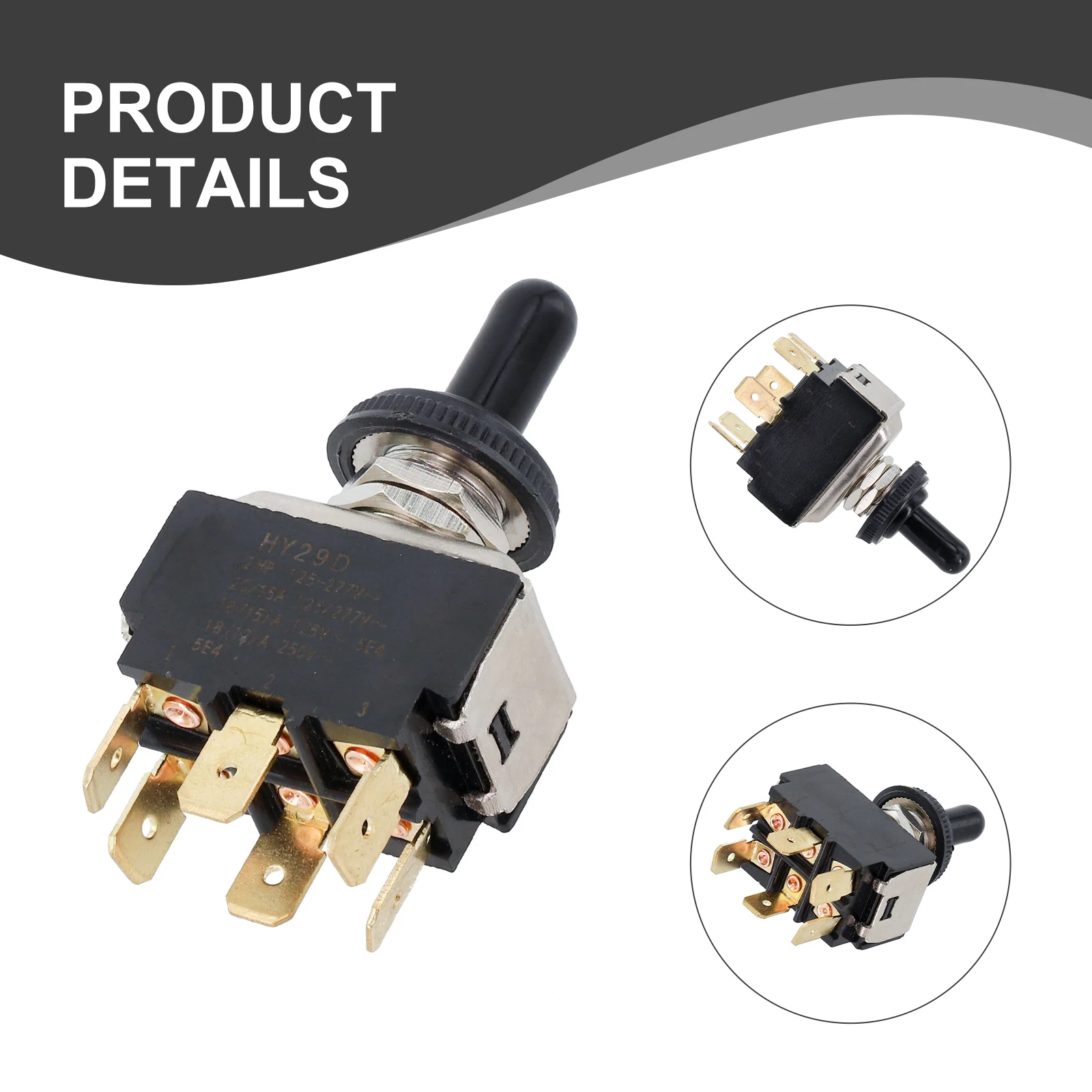Efficiently Engineered DPDT ON ON Toggle Switch; Ensures Secure Connections in Any Environment; Compatible with For HY29D