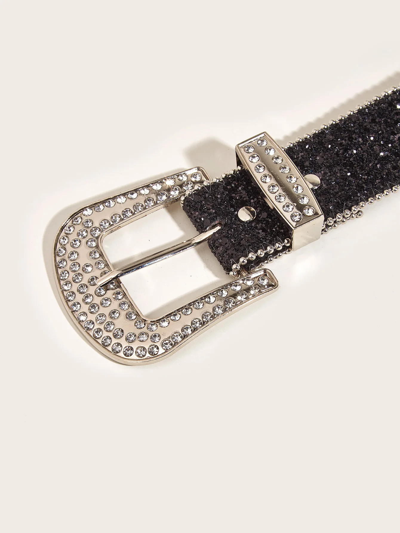 Rhinestone Belt Female Ins Wind Wide Belt European and American Fashion Personality Sequined Jeans with Versatile Design Sense
