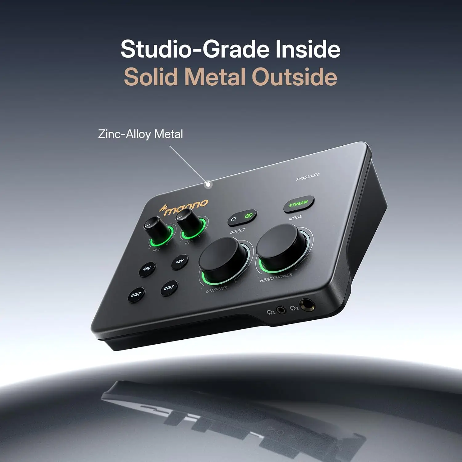 MAONO P2 Hybrid USB Audio Interface Mixers Dual XLR for PC Phone iPad Guitar 56dB Gain Loopback for Podcast Streaming Recording view 6