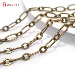 2MM 4MM Bronze Copper 1+1 Figaro Chains Flat Long Oval Shape Link Chains Necklace Chains Diy Jewelry Accessories