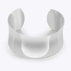 ENFASHION Pulseras Irregular Wide Concave Arc Open Bangle For Women's Plated Sliver Cuff Bracelet Party Jewelry Cocktail B242431