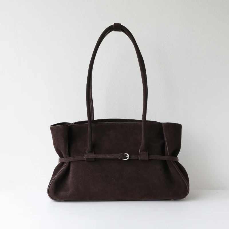 2026 Concise Fashion Elegant Fold Shoulder Bags Women Brand Designer Leather Coffee Large Capacity Tote Bag Fall Winter Handbags