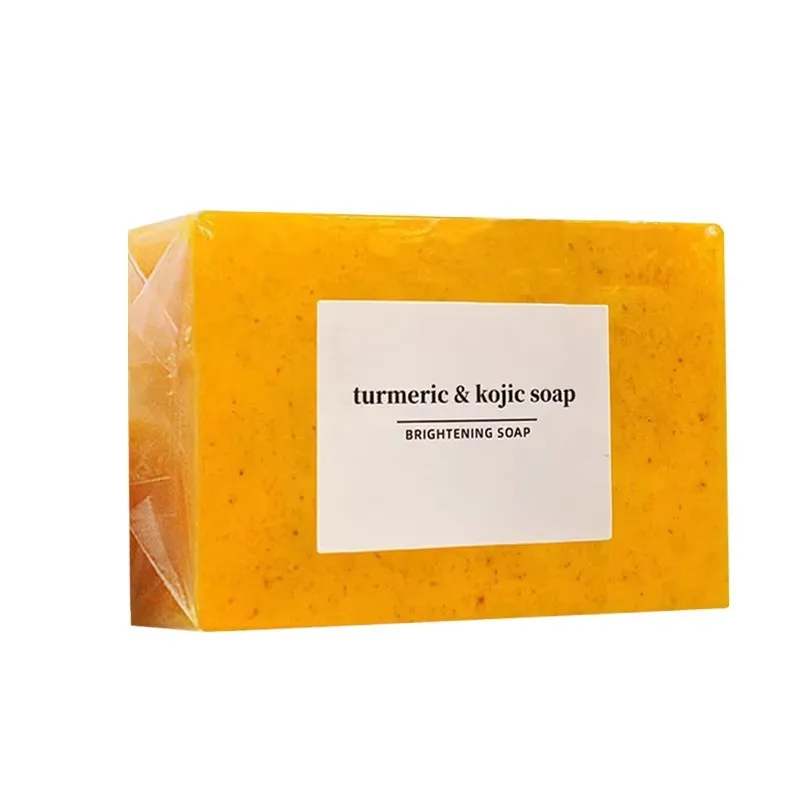 1/4Pcs 100g Turmeric Kojic Acid Handmade Soap Scrub for Exfoliation Moisturizing Deep Cleansing Spot Removal Acne Removal