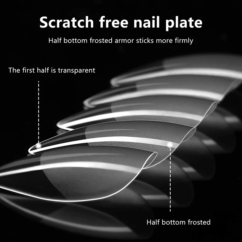 Luxuriöse falsche Nagelspitzen, weiches Gel, Fingerspitze, halbmatte Kapseln, Mandel, französischer Sarg, vollständige Abdeckung, künstliche künstliche Nägel, Verlängerung
