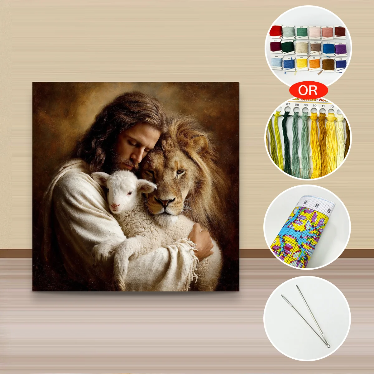 1 Stück 40x40 cm/15,74 Zoll, 11Ct/14Ct Kreuzstich-Set, DIY-Valentinstagsgeschenk, Stickerei-Set für Festivals, Porträts – Detail 3