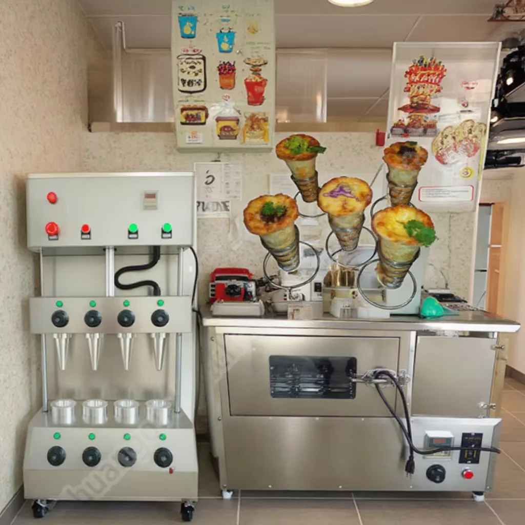 +-+Ice Cream Cone Equipment Good Price Twisted Sourdough Pizza Opens Pizza Cones