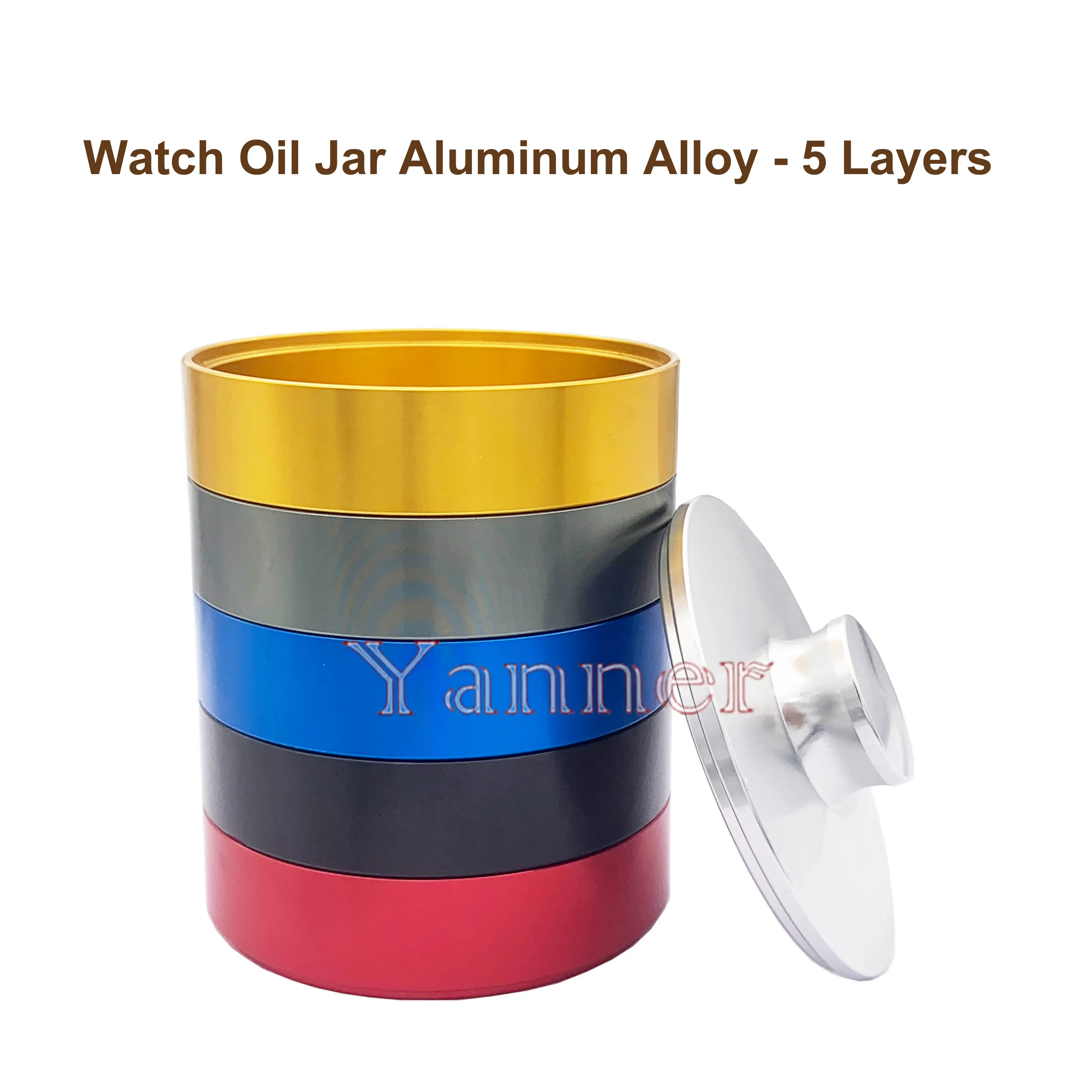 5-Layer Aluminium Alloy Watch Cleaning Jar, Professional Watch Movement Repair & Maintenance Washing Tool