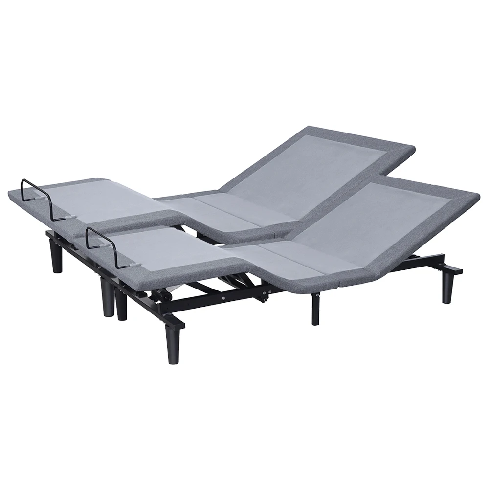 Wielofunkcyjna inteligentna rama łóżka z pilotem, rozkładana łóżko typu king size z regulacją dla seniorów