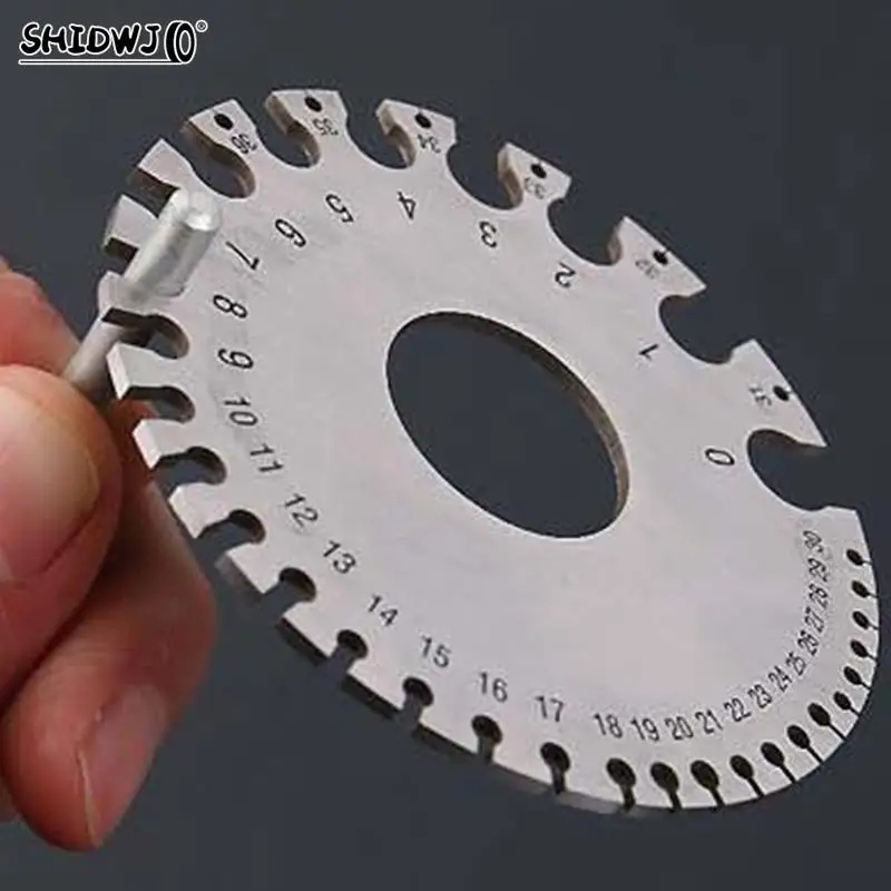 1pcs 0-36 Round AWG SWG Wire Gauge Thickness Ruler Gauge Diameter Stainless Steel Measurer Tool Welding Inspection Wire Gauge