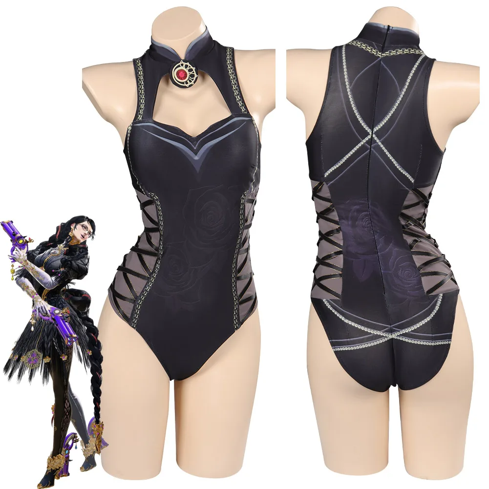 Bayonetta Cosplay Sexy Swimsuit Summer Women Costume Game Roleplay Fantasia Outfits Swimwear Beach Bikini Set Bathing Suit