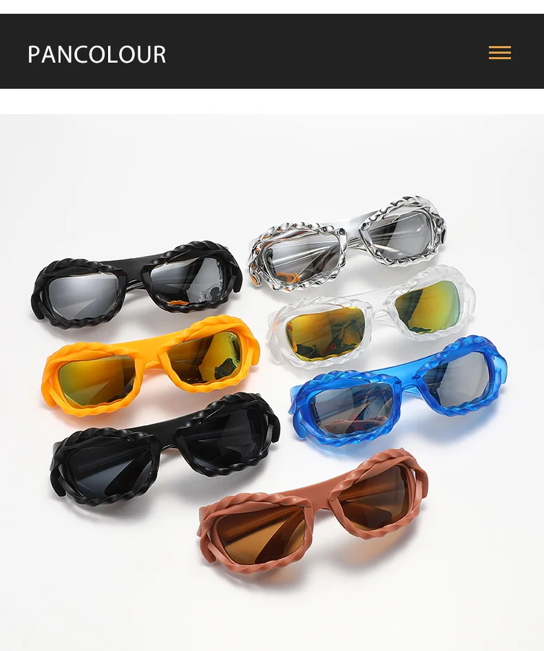 Trendige Techwear-Style Unregelmäßige Sonnenbrille, Nischendesign, Sonnenschutz & Blendschutz, Vielseitige Sonnenbrille 68192 – Detail 6