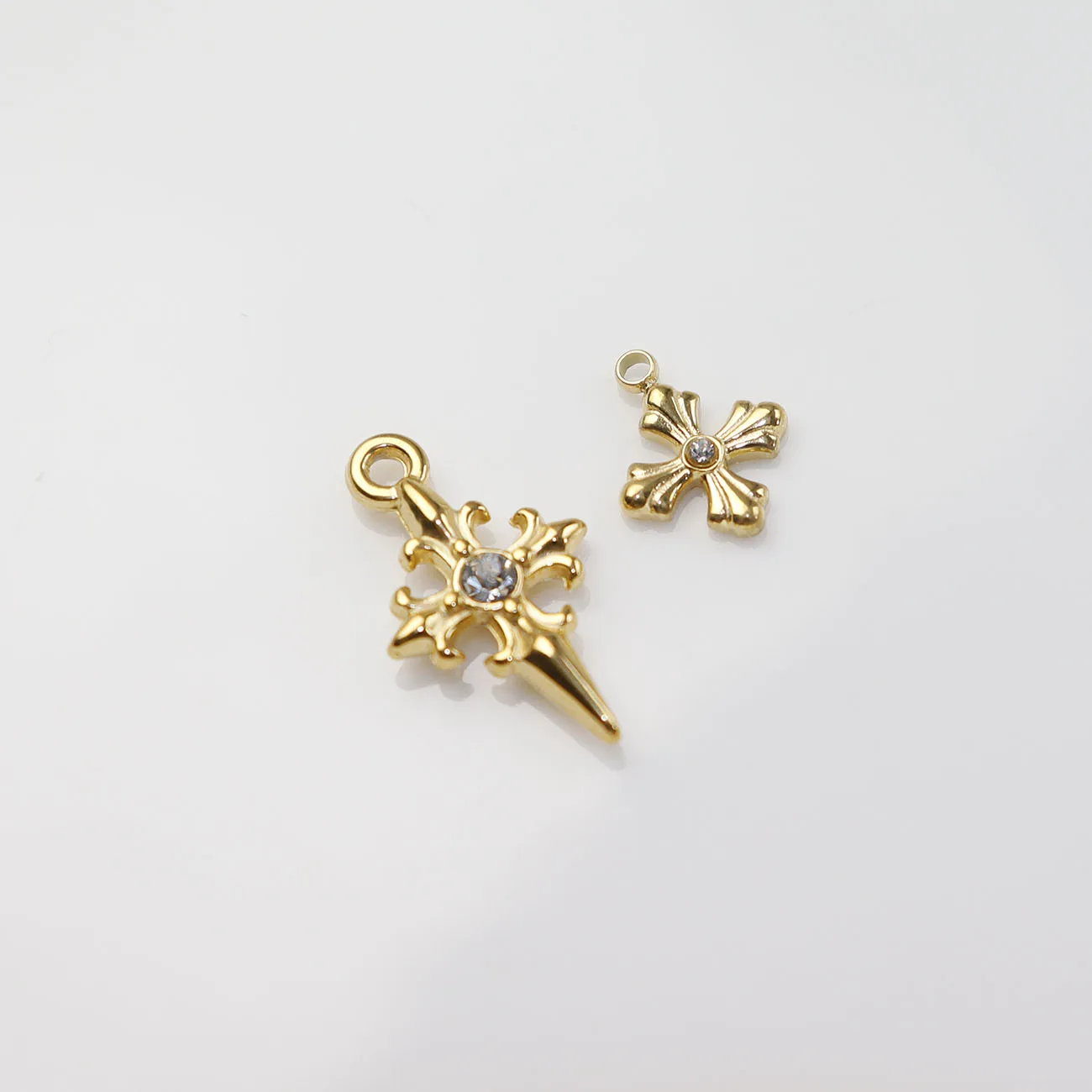 5pcs  Stainless Steel Cross Star Fashion Jewelry Accessory Charms DIY Handcraft Vacuum Plate Waterproof Antiallergic