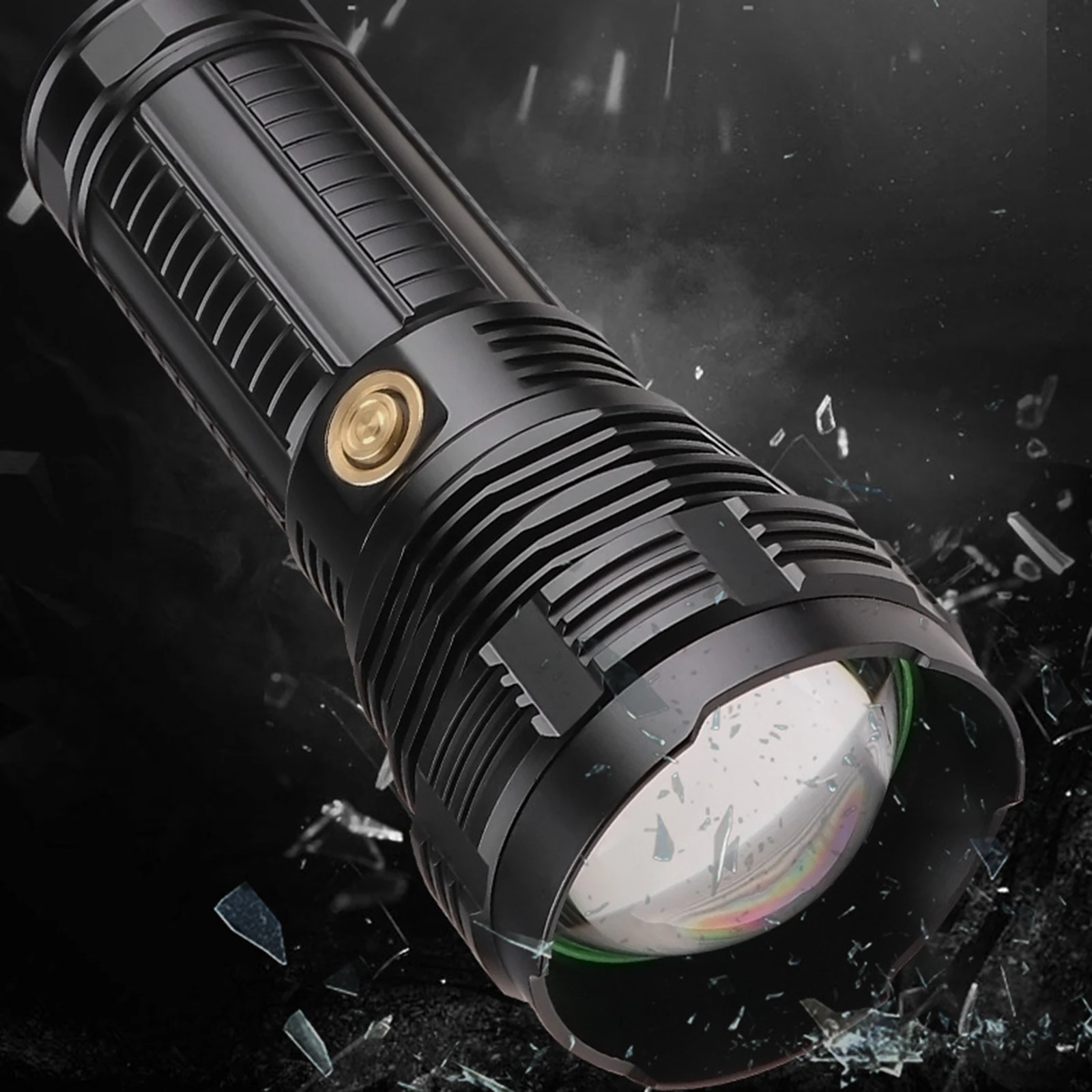 

30W White LED Strong Light Flashlight Outdoor Powerful LED Light Rechargeable 2000Meter Long Range Searchlight Zoom Flashlight