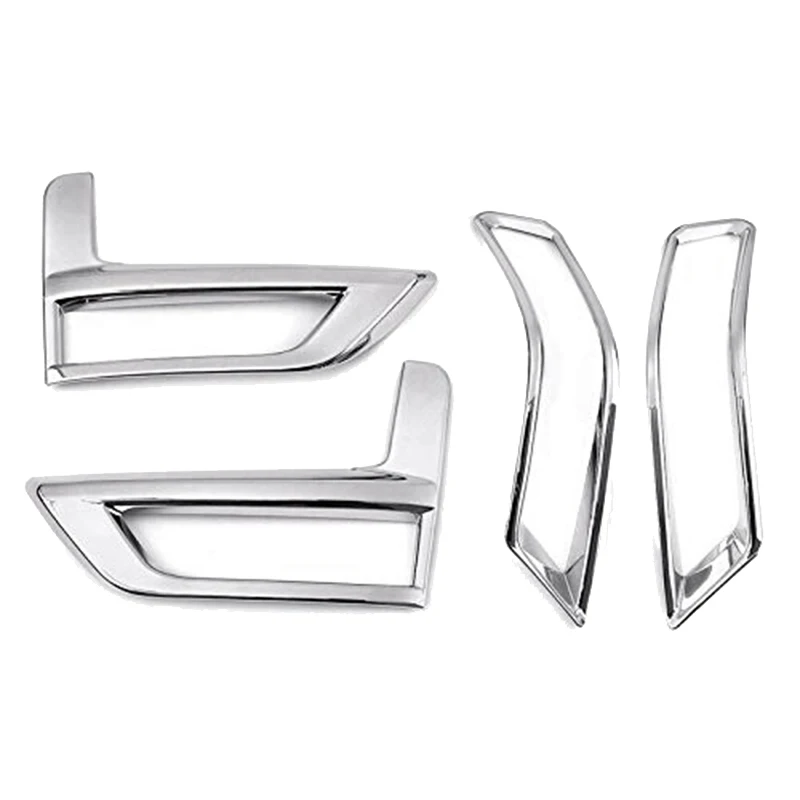 4Pcs Chrome Front Rear Fog Light Cover Bumper Reflector Frame for Nissan Rogue X-Trail T32