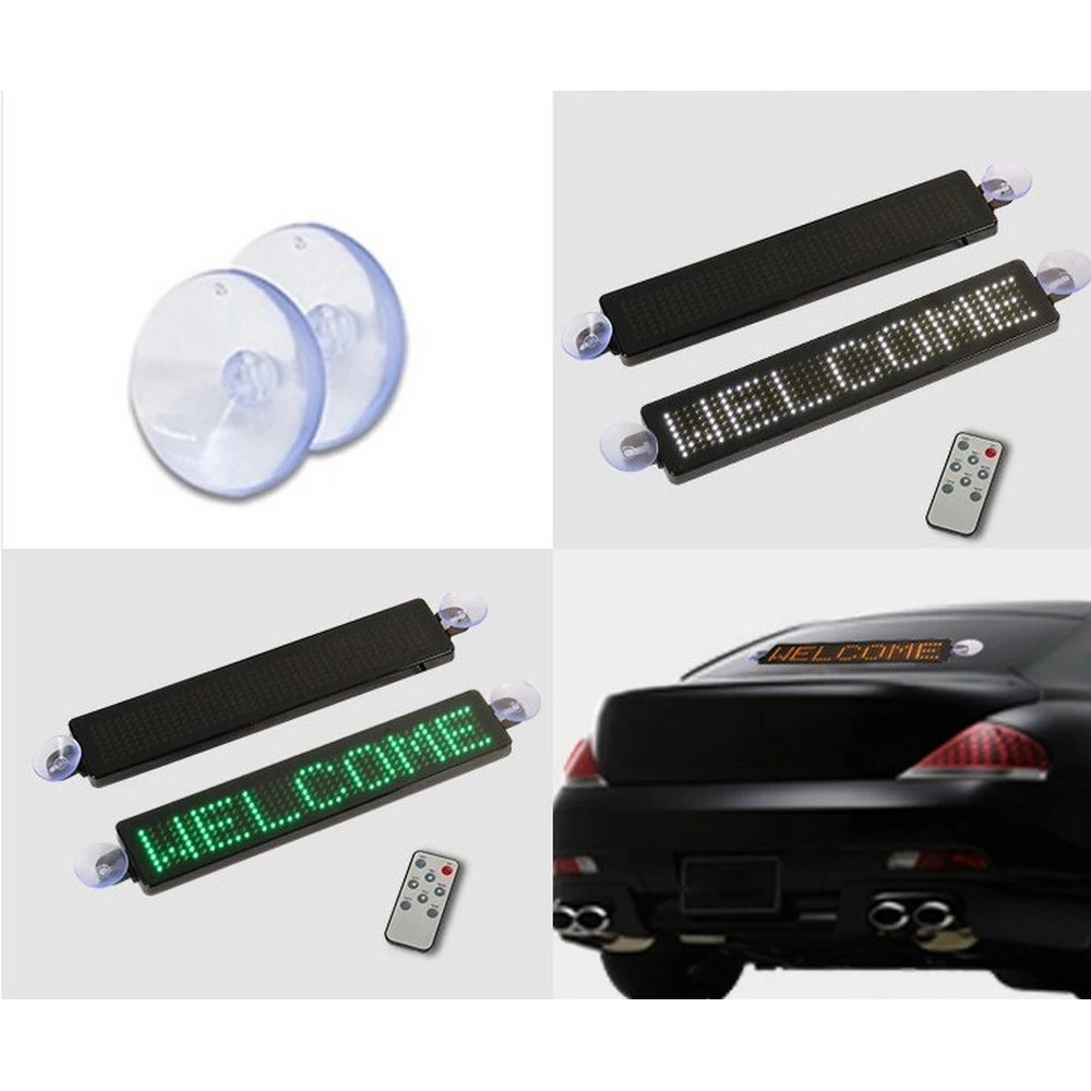 12V Car LED Advertising Easy to Install Programmable Sign Moving Scrolling Message Board Screen HD Text Digits Pattern Display