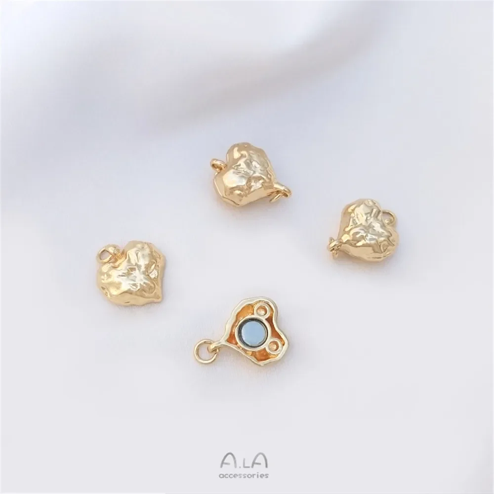 14K gold double-sided magnetic buckle peach heart lantern shape cat paw lips love magnet buckle diy accessories