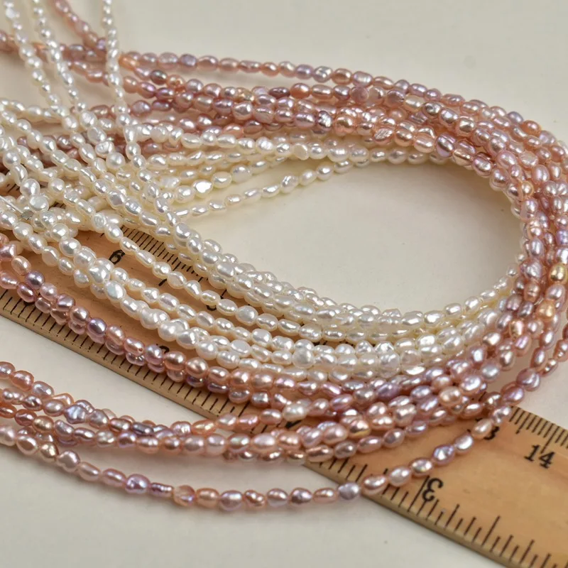 3-4mm Natural Freshwater Pearl Mini Keshi Pearl Irregular Beads Charms for DIY Women Men Necklace Jewelry Making Accessories