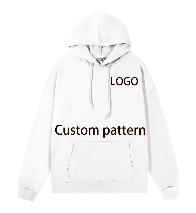 Customized European Size for Men and Women, Off-Shoulder Twill Hooded Drawstring Hooded Sweatshirt, Can Sublimate