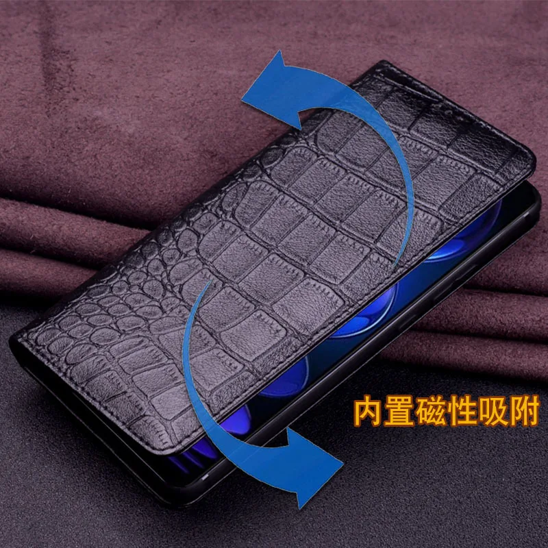 Luxury Genuine Leather Wallet Cover Business Phone Cases For Xiaomi Mi Redmi Note 12 Pro Plus Cover Credit Card Money Slot Case