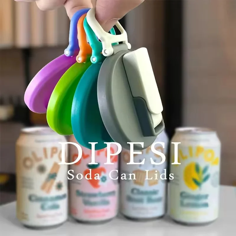

Portable Foldable Soda Can Cover Silicone Can Lid With Straws Reusable For Standard Beverage Beer Juice Cans